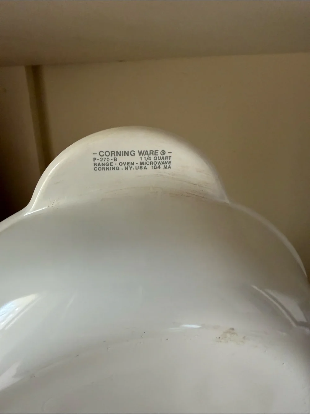 Vintage Corning Ware White Casserole Dish 1 1/4 qt